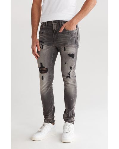 PRPS Whisp Ripped Skinny Jeans - Gray