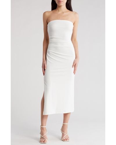 19 Cooper Strapless Knit Dress - White