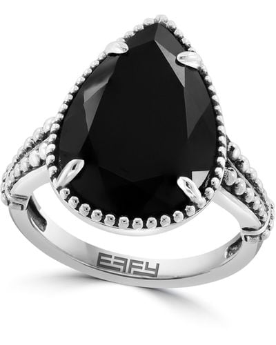 Effy Sterling Silver Pear Cut Onyx Ring - Black
