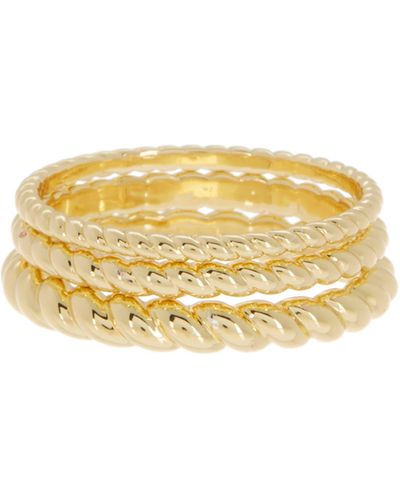 Nordstrom Set Of 3 Twisted Band Rings - Metallic