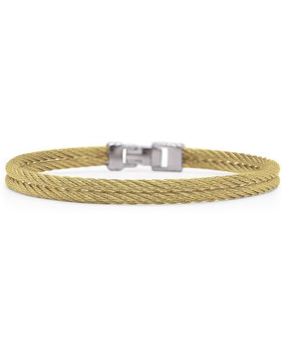 Alor Stainless Steel Twisted Rope Bangle Bracelet - Yellow