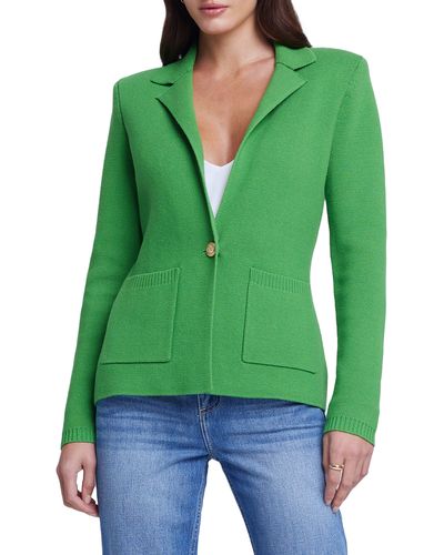 L'Agence Lacey Cotton Blend Cardigan - Green