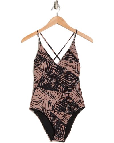VYB Shattered Palms One-piece Swimsuit - Brown