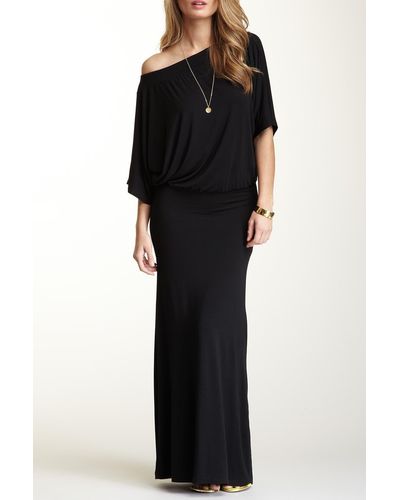 Go Couture Dolman Sleeve Maxi Dress - Black