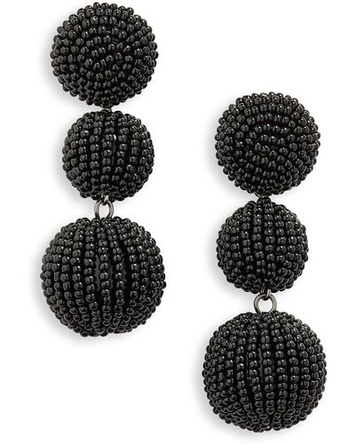 BaubleBar Beaded Linear Drop Earrings - Black