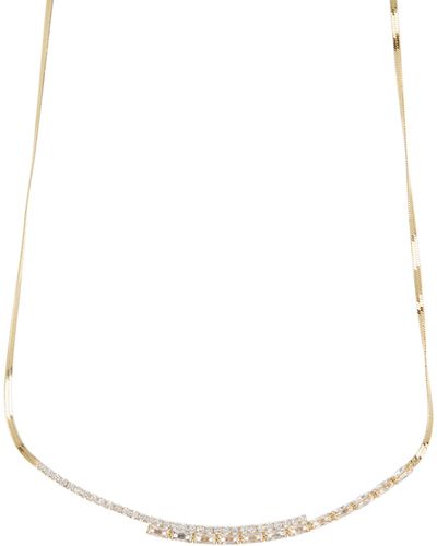 Nordstrom Cz Bypass Necklace - White
