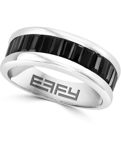 Effy Sterling Silver Spinel Inlay Ring - Black