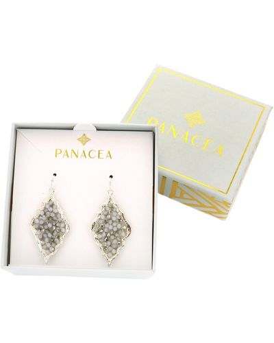 Panacea Crystal Bead Drop Earrings - Natural