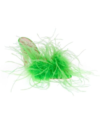 Brother Vellies Palms Feather Sandal - Green