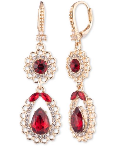 Marchesa Bold & Beautiful Double Drop Earrings - Red