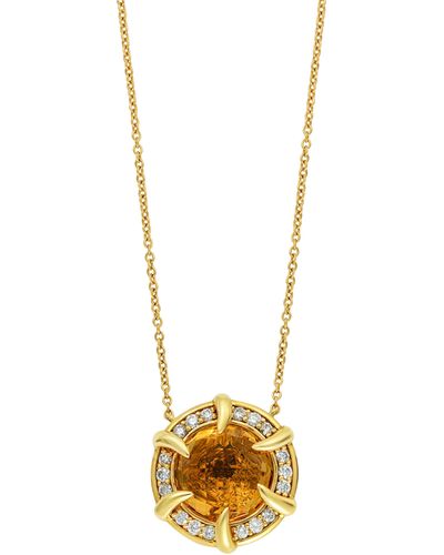 Bony Levy Iris 18k Yellow Gold Citrine & Diamond Pendant Necklace - Metallic