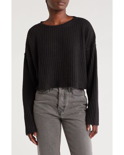 TOPSHOP Rib Crop Sweater - Black