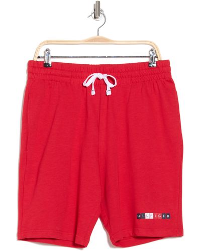 Tommy Hilfiger Drawstring Pajama Shorts - Red