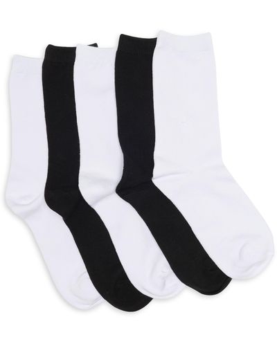 Nordstrom Pack Of Five Perfect Cotton Blend Crew Socks - Black
