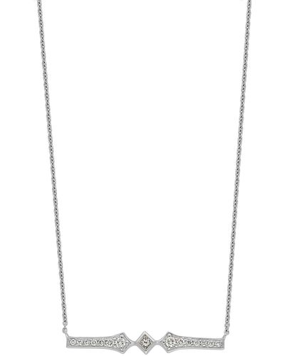 Bony Levy Prism 18k White Gold Diamond Bar Pendant Necklace - Multicolor
