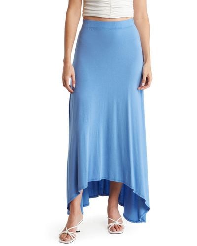 Go Couture Asymmetric High-low Skirt - Blue