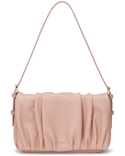orYANY Bell Pleated Leather Shoulder Bag - Pink
