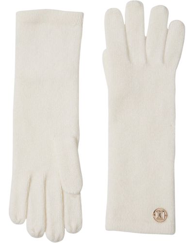 Bruno Magli Cashmere Jersey Knit Gloves - White
