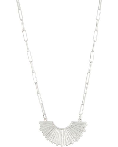 Melrose and Market Sunbeam Arch Pendant Necklace - White