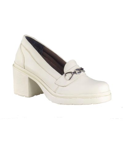 Sandro Moscoloni Leather Loafer Pump - White