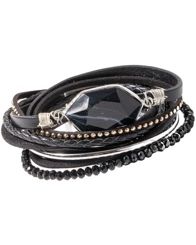 Saachi Double Wrap Bracelet - Black