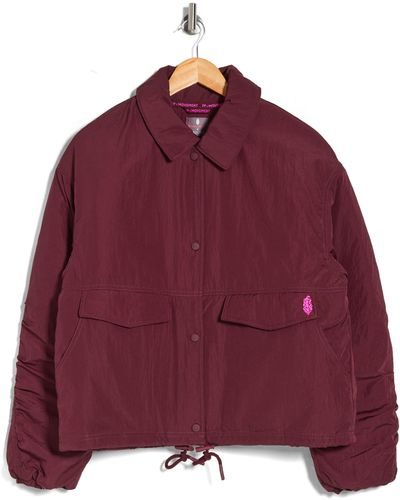 Fp Movement Off The Bleachers Coaches Jacket - Red