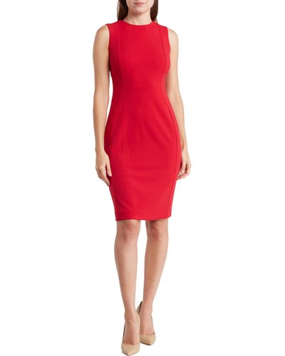 Calvin Klein Sleeveless Sheath Dress - Red