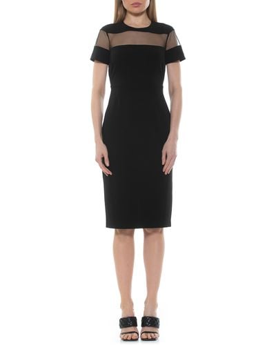 Alexia Admor Everleigh Short Sleeve Midi Cocktail Dress - Black
