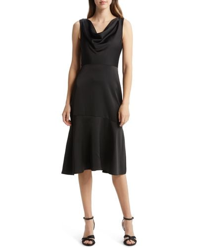 Sam Edelman Drape Neck Cocktail Dress - Black