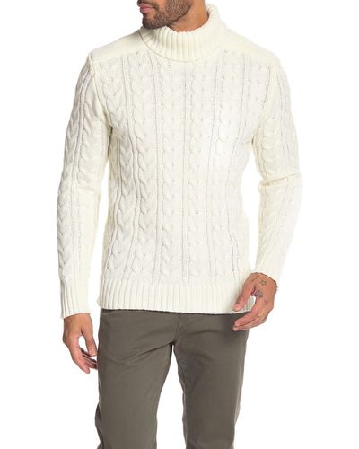Xray Jeans Cable Knit Turtleneck Sweater - Natural