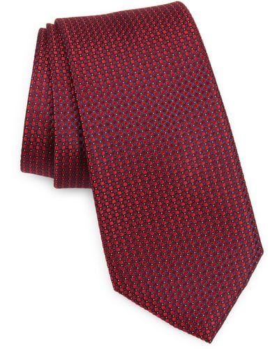Nordstrom Collier Neat Silk Tie - Red