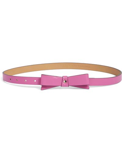 Kate Spade Bow Belt With Spade - Pink