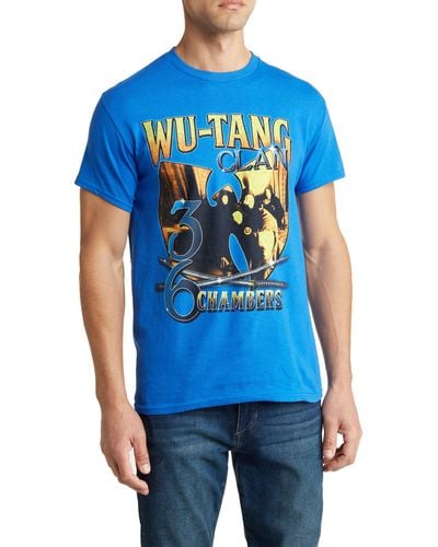 Merch Traffic Wu-tang Cotton Graphic T-shirt - Blue