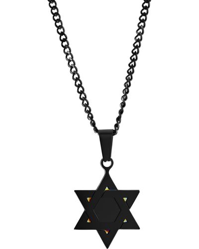Black Jack Jewelry Star Of David Pendant Necklace - Black