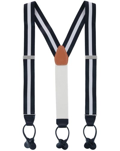 Trafalgar Stripe Nylon Suspenders - Black