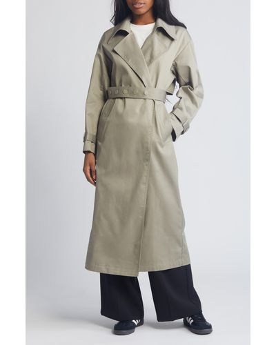 TOPSHOP Belted Oversize Trench Coat - Natural