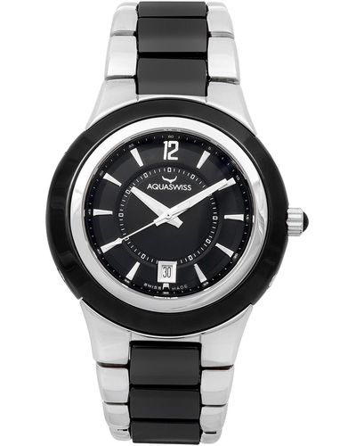 Aquaswiss C91 M Ceramic Strap Watch - Black