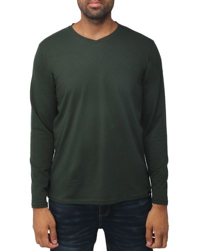 Xray Jeans V-neck Long Sleeve T-shirt - Green