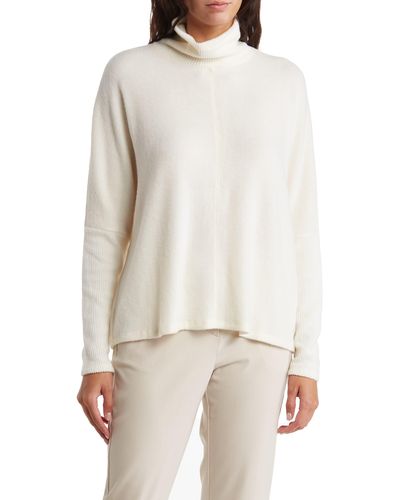 Heather by Bordeaux Hacci Turtleneck Sweater - White