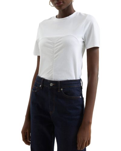 French Connection Rosana Stretch Cotton T-shirt - White