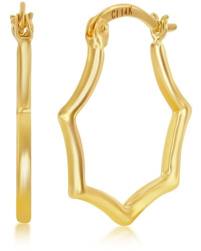Simona 14k Yellow Gold Geometric Hoop Earrings