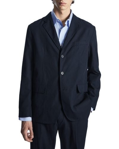 COS Unstructured Single Breasted Blazer - Blue