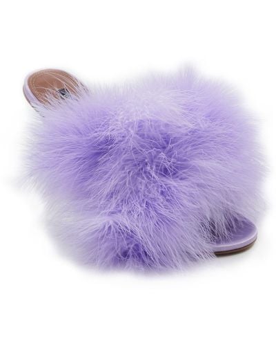 BCBGMAXAZRIA Dennika Ostrich Feather Sandal - Purple