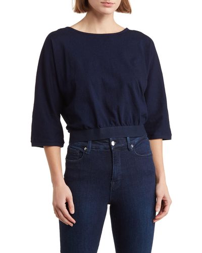 AG Jeans Ucj Cotton Double D-ring Buckle Top - Blue
