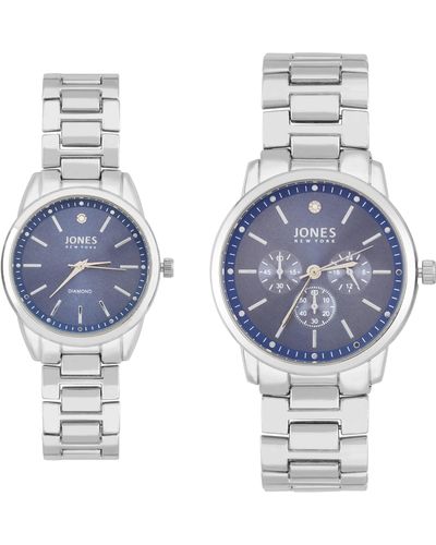 Jones New York Two-piece Diamond Accent Bracelet Watch His & Hers Set - Blue