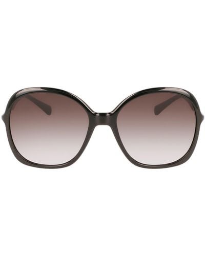 Longchamp 59mm Roseau Modified Rectangle Sunglasses - Brown