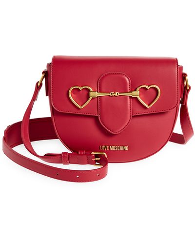Love Moschino Heart Horsebit Crossbody Bag - Red