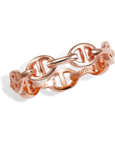 Savvy Cie Jewels Vermeil Sterling Silver Mariner Chain Ring - Pink
