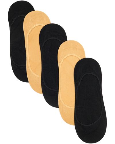 Nordstrom Pack Of 5 Microfiber Sock Liners - Black