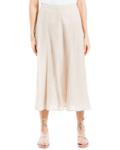 Max Studio Yarn Dyed Button Front Maxi Skirt - Natural